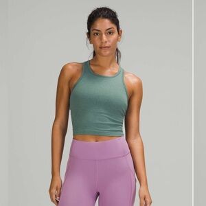 NWOT Lululemon Ebb to Street Racerback Crop Tank Top Tidewater Teal
